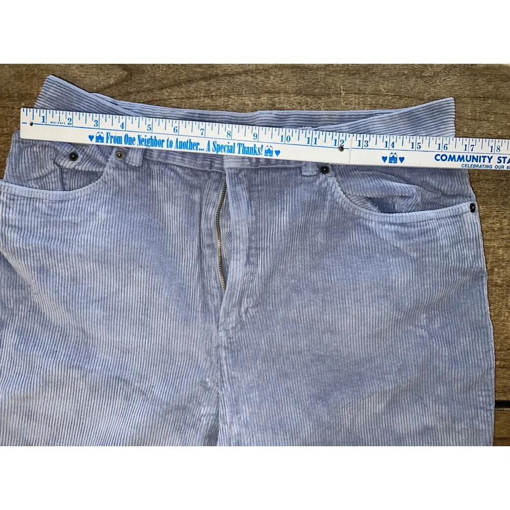 Women's Lauren Ralph Lauren Light Blue Velour Corduroy Pants SZ 14‎ ALTERED
